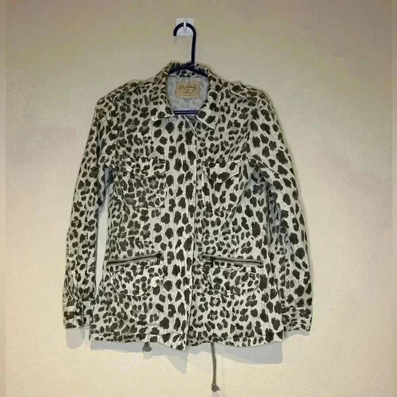 Lily Aldridge for Velvet Leopard animal print Jacket Small - Picture 1 of 6